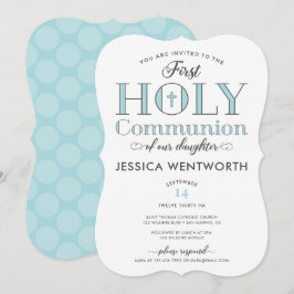 Invitación Hija de la primera comunión tipográfica
