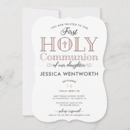 Invitación Hija de la primera comunión tipográfica