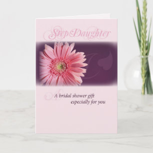 Invitación Hija hijastra, ducha de novia, margarita rosada
