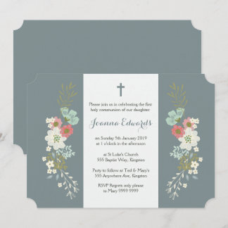 Invitación Hija Primera Comunión Bautizo