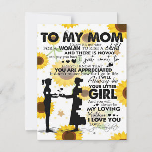 Invitación Hijo a mi carta de mamá   Regalo lindo para mamá