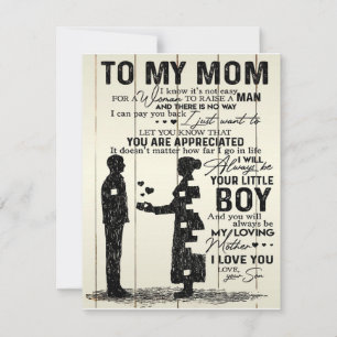 Invitación Hijo Carta a mi mamá, Regalo especial para mamá