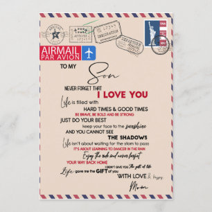 Invitación Hijo de amor A mi hijo nunca olvides que te amo