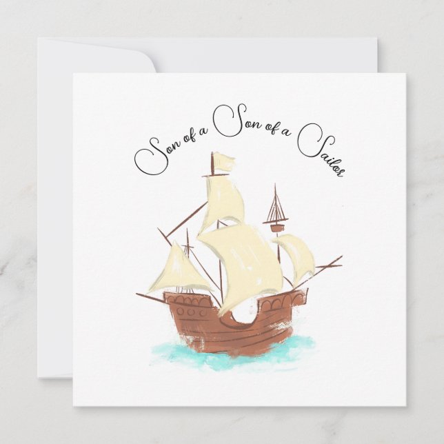 Invitación Hijo de un hijo de un pirata marinero (Anverso)