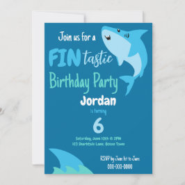 Invitación Hijos De La Fiesta De Cumpleaños Del Tiburón En El