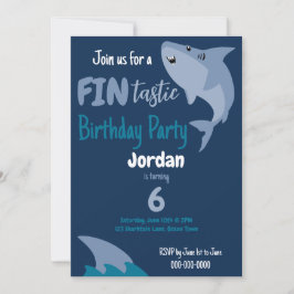 Invitación Hijos De La Fiesta De Cumpleaños Del Tiburón En El