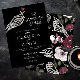 Invitación Hil Death Watercolor Skeleton Manos Góticas Boda