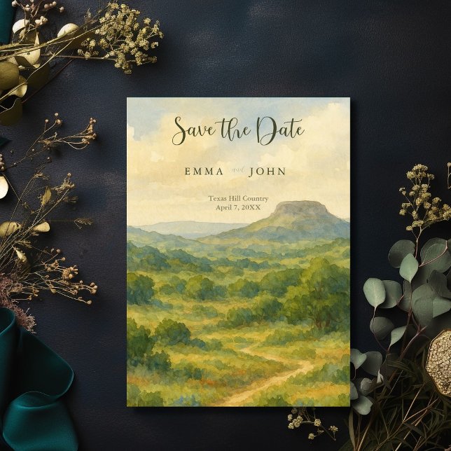 Invitación Hill Country Texas Unique Save the Date (Subido por el creador)