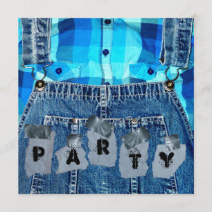 Invitación ¡Hillbilly Fiesta! Jean sobrepasa cinta de plástic