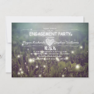 Invitación hilo de luces luciérnagas fiesta de compromiso rús