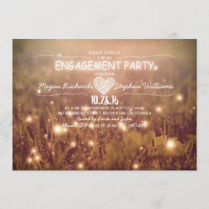 Invitación hilo de luces luciérnagas fiesta de compromiso rús