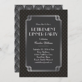 Invitación Hinchas plateados Fiesta de retiro Art Déco