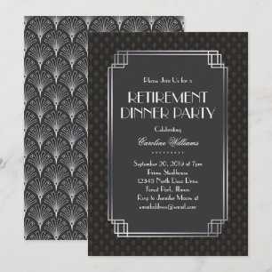 Invitación Hinchas plateados Fiesta de retiro Art Déco