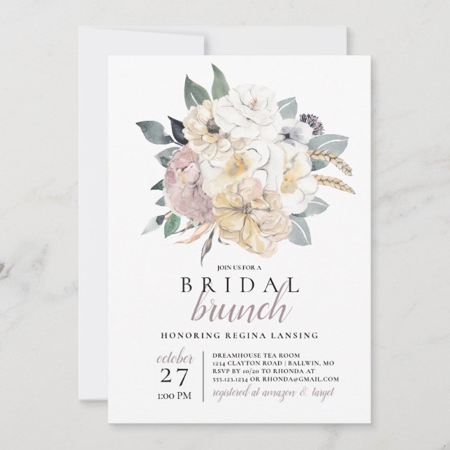 Invitación Hinchera de agua para Brunch de novia (Anverso)