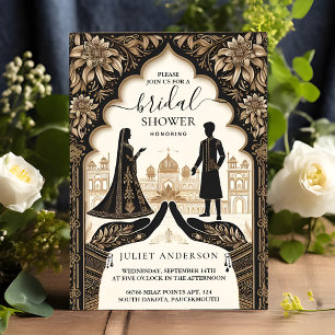Invitación Hindi rico Henna Mehndi Ducha de novias al estilo