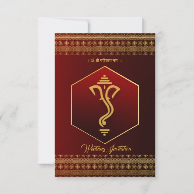Invitación hindú a una boda (Anverso)