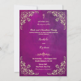 Invitación hindú del boda indio Ganesha