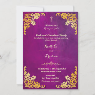 Invitación hindú del boda indio Ganesha
