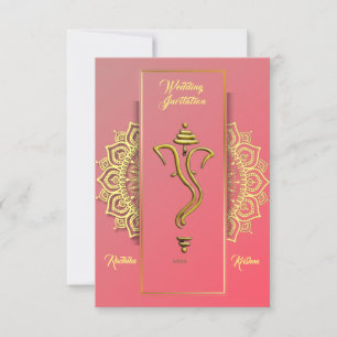 invitación hindú india de boda Ganesha