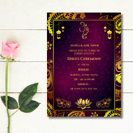 Invitación Hindú indio Dhoti Ceremonia Pancha Kattu