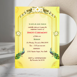 Invitación Hindú indio Dhoti Ceremonia Pancha Kattu