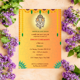 Invitación Hindú indio Dhoti Ceremonia Pancha Kattu