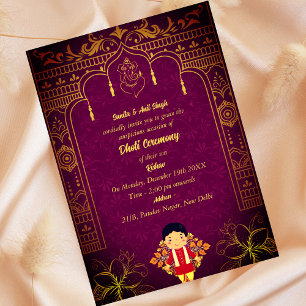 Invitación Hindú indio: Dhoti Ceremony Pancha Kattu Invitado