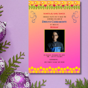 Invitación Hindú indio: Dhoti Ceremony Pancha Kattu Invitado