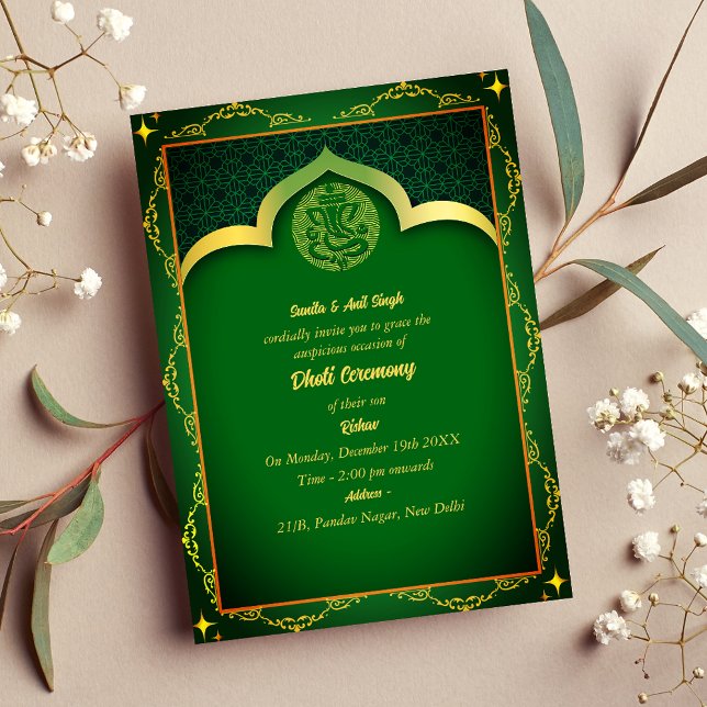 Invitación Hindú indio: Dhoti Ceremony Pancha Kattu Invitado (Subido por el creador)