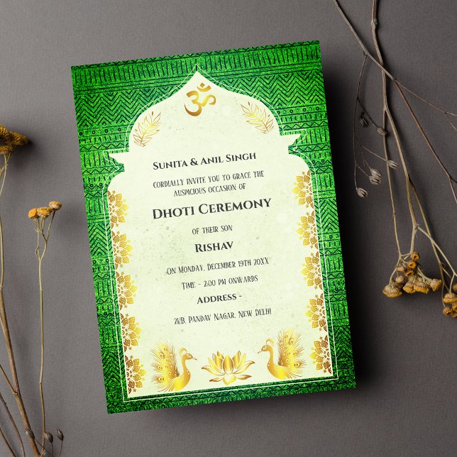 Invitación Hindú indio: Dhoti Ceremony Pancha Kattu Invitado (Subido por el creador)