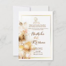 Invitación hindú simple a una boda