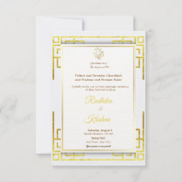 Invitación hindú simple a una boda