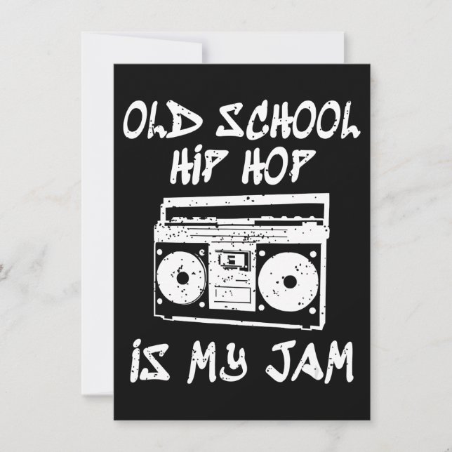 Invitación Hip Hop Colegio Antiguo Boombox Music Lover (Anverso)