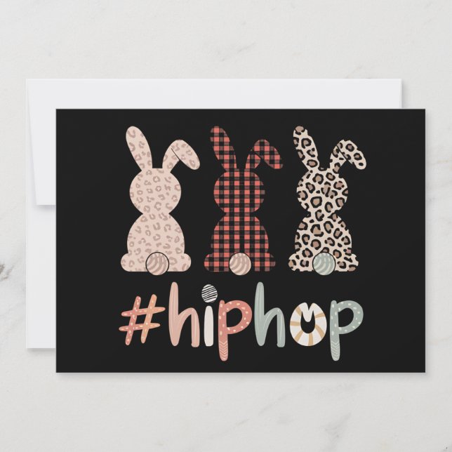 Invitación Hip Hop Easter Bunny Spring Cute (Anverso)