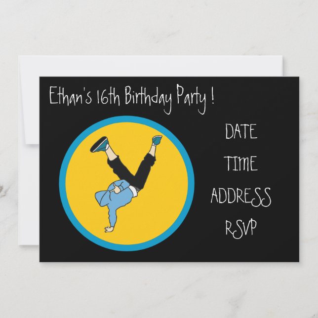 Invitación Hip Hop fiesta de cumpleaños de adolescentes genia (Anverso)