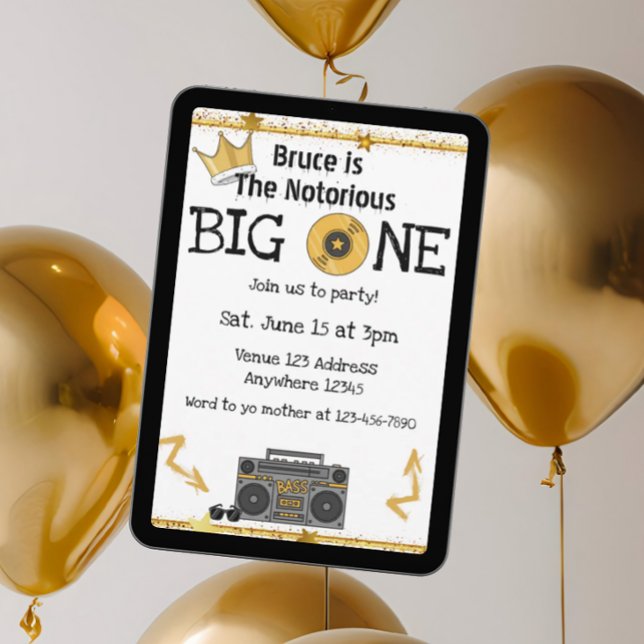 Invitación Hip Hop Notorious Big UNO 1er Cumpleaños (Subido por el creador)
