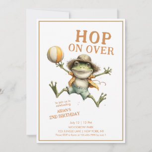 Invitación Hip On Over Frog Second Birday