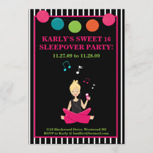 Invitación HIP RETRO MODERNO Sassy Chica Cumpleaños