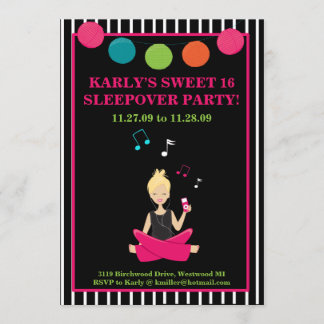 Invitación HIP RETRO MODERNO Sassy Chica Cumpleaños