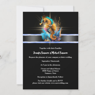 Invitación Hipopoglucemia espumosa naranja náutico azul océan