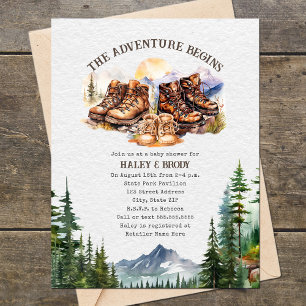 Invitación Hipótesis de Boots Adventure Neutral Baby Shower