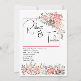 Invitación Hipótesis de matrimonio de fotos de melocotones y 