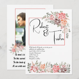 Invitación Hipótesis de matrimonio de fotos de melocotones y 