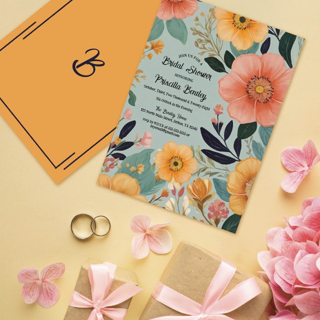 Invitación Hippie Boho Watercolor Floral Brigada (Subido por el creador)