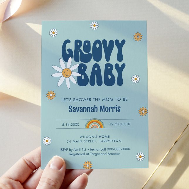 Invitación HIPPIE DAZE Groovy Baby Shower (Subido por el creador)