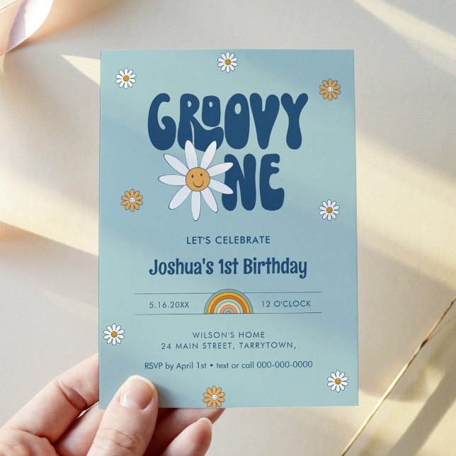 Invitación HIPPIE DAZE Groovy Un niño Primer Fiesta de cumple (Subido por el creador)
