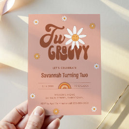 Invitación HIPPIE DAZE Two Groovy 2º cumpleaños