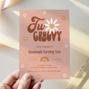 Invitación HIPPIE DAZE Two Groovy 2º cumpleaños