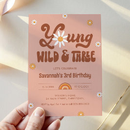 Invitación HIPPIE DAZE Young Wild Y 3, 3 Años