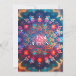 INVITACIÓN HIPPIE FRACTAL ESPECTACULAR